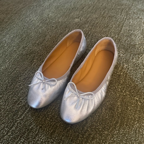 Sezane Shoes - Sezane Silver Agathe Ballet Flats